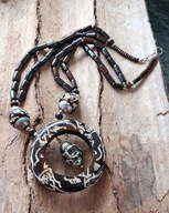 Naszyjnik egzotyczny efektowny wzór kość bawola rzeźbiona