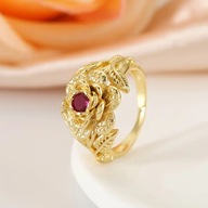 PIERŚCIONEK PIERŚCIEŃ róża walentynki VINTAGE DIAMENTY DIAMENTAMI ANIME