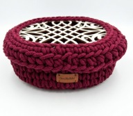 ORGANIZER na biżuterię i zegarek – Bordowa satyna na toaletkę