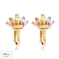 Eap25106 Klipsy złocone kryształki kolorowe 1.6cm