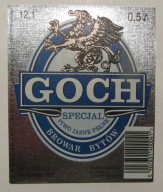 STARA ETYKIETA PIWO JASNE PEŁNE SPECJAL BROWAR GOCH BYTÓW