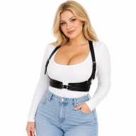 Harness damski paski skóra eko regulowany body pas czarny 68-92cm