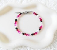 Agat Różowy Kamień Naturalny Bransoletka