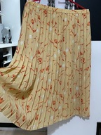 9 Spódnica Eastex plisowana pomarańcz kwiaty midi duża XL