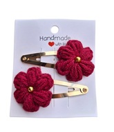 Spinki spineczki do włosów szydełkowy kwiatek 2 szt.