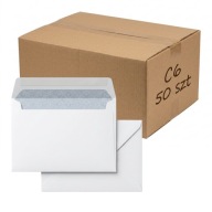 KOPERTA BIUROWA C6 (114x162 mm) SAMOKLEJĄCA BIAŁA 50 szt.
