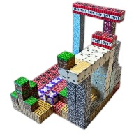 Klocki Magnetyczne 184 el. Konstrukcyjne Kwadratowe Bloki Pixele
