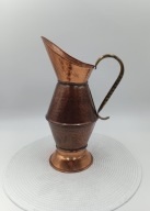 Piękny zabytkowy, młotkowany mosiężny - miedziany ozdobny dzban wazon 35cm