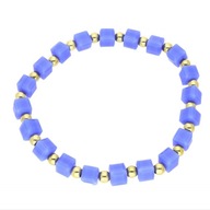 62494 Bransoletka złota stal chirurgiczna koraliki kostki 6 mm