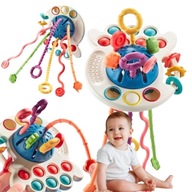 ZABAWKA SENSORYCZNA GRYZAK OŚMIORNICA DLA NIEMOWLĄT KOLOROWA EDUKACYJNA