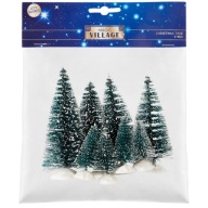 MAGIC VILLAGE CHOINKA FIGURKA DEKORACJA ŚWIĄTECZNA ZESTAW CHOINEK 8 SZTUK