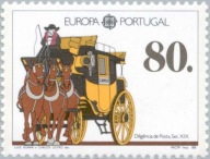 Portugalia 1988 Znaczek 1754a ** Europa CEPT transport konie powóz