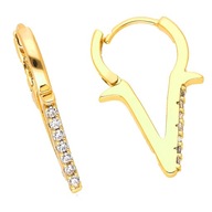 51351 KOLCZYKI 18K POZŁACANE 24/2 MM eleganckie z cyrkoniami