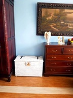 Skrzynia rustykalna, siedzisko,kufer, ławka, biała