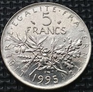 *FRANCJA [0100] *5 Franków 1995 signatura O.Roty