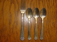 POSREBRZANE ŁYŻECZKI 3 SZT + WIDELEC