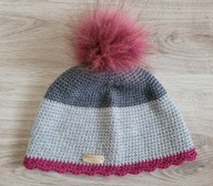 Czapka dziewczęca z merino handmd + komin H&M