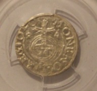 PÓŁTORAK 1624 ZYGMUNT III WAZA PCGS Genuine Poland - DESTRUKT - SKRĘTKA