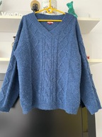 A SWETER JOE BROWNS NIEBIESKI WARKOCZE ROMBY PASY