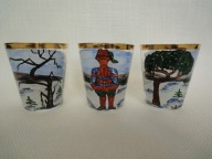 Finland 1960 malowane kieliszki 3 x poj. 40 ml