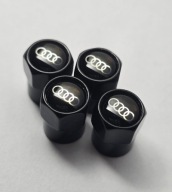 Nakrętki kapturki na wentyle AUDI czarne (4szt.)