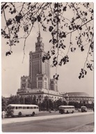 Warszawa Pałac Kultury i Nauki Autobus lata 60 FOTOGRAFIA o626