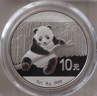 PANDA 2014 - 10 YUAN JUAN 2014 CHINY 1 OZ 999 1 UNCJA PCGS MS70 - RARYTAS