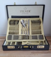 KOMPLET ZESTAW SZTUĆCÓW ZILNER w WALIZCJE 72 ELEMENTY WYSOKA JAKOŚĆ