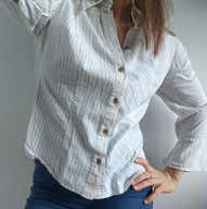 Krótka koszula bluzka 38 bawełna z elastanem retro vintage (354)