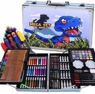 ZESTAW DO MALOWANIA DLA DZIECI ARTYSTYCZNY PLASTYCZNY URODZINY DINO WALIZKA