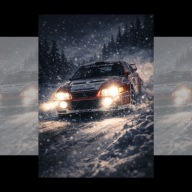 Plakat Motoryzacyjny Mitsubishi Evo WRC A4 (21 x 29,7 cm) Dekoracja Ścienna