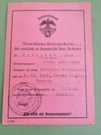 LEGITYMACJA BLUT UND BODEN 1942 GLEIWITZ ( GLIWICE ) SWIBIE ( ŚWIBIE )