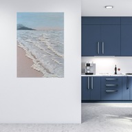 Obraz na płótnie ręcznie malowany akrylami morski pejzaż 3D 70×100