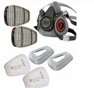 Maska lakiernicza przeciwgazowa 3M 6200 + 6055 + 501 + 5925 cały zestaw