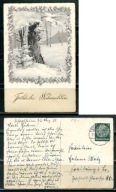 K23951)Karta gratulacyjna: Boze Narodzenie, Wytlaczana Kartka, wyslany 1938