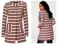 Płaszcz Wiosenny 34 XS Patrizia Dini przejściowy paski boucle