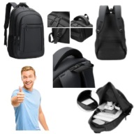 PLECAK SZKOLNY MĘSKI DLA CHŁOPCA MŁODZIEŻOWY DO PRACY NA LAPTOPA TKANINOWY