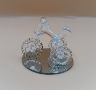 Szklany rower - malutka figurka na lustereczku bardzo ładna kolekcjonerska