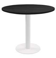 STOLIK OKRĄGŁY LUGANO | Czarny Blat | Metalowa Podstawa
