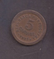Portugalia - 5 Centavos 1927 rok