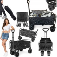 WÓZEK TRANSPORTOWY OGRODOWY SKŁADANY DUŻY TURYSTYCZNY 120L + SIATKA