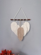 Makrama ścienna listki piórka BOHO dekoracja