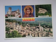 Włochy - ASYŻ - panorama miasta i bazylika św. Franciszka - pocztówka