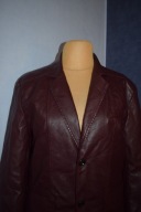 Marynarka skórzana nowa eco skóra burgundowa _L