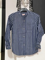 5 Sarabanda stójka kieszeń niebieska białe pasy regulowany rękaw 116cm 6lat