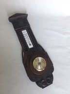 DREWNIANY STARY BAROMETR TERMOMETR ŚCIENNY