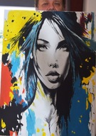 „Urban Muse/ Miejska Muza" płótno rozm 77,5 x 58 cm . dla 884 Skubalskich