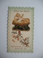 BOŻE NARODZENIE KWIATY Z ZIEMI ŚWIĘTEJ przedw. ŚW. OBRAZEK-RELIKWIA.