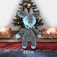 Renifer maskotka szydełkowa 23 cm prezent mikołaj handmade gwiazdka