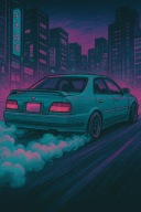 Plakat Motoryzacyjny Toyota Chaser JZX100 (21 x 29,7 cm) Dekoracja Ścienna